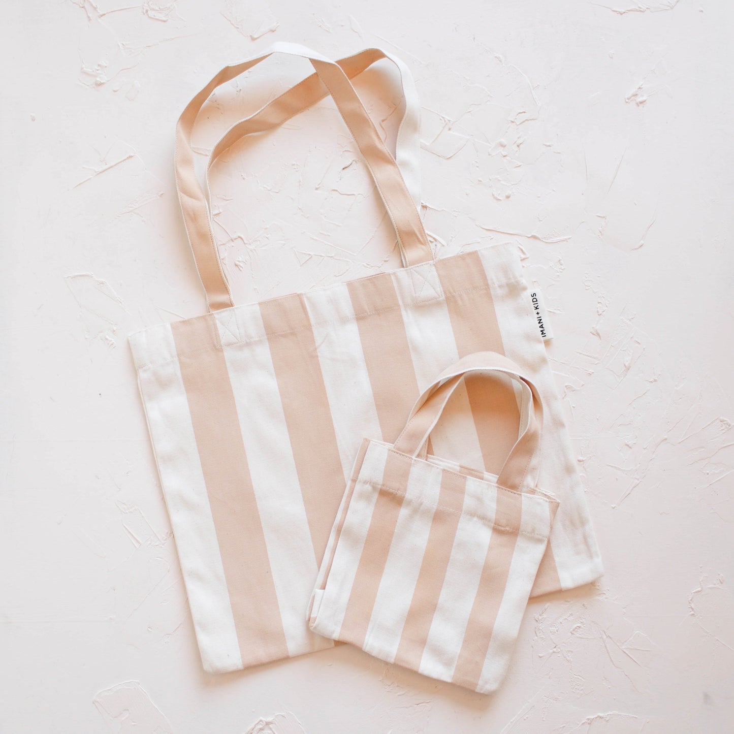 striped mommy + me tote