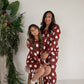 Women's Long Sleeve Bamboo Pajama | Vintage Santa