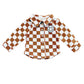 Cotton Shacket | Smiley Checkered Copper