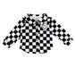 Cotton Shacket | Smiley Checkered Black