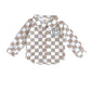 Cotton Shacket | Smiley Checkered Latte