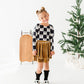 Checkered Bow | CROPPED Bow Back Long Sleeve Top