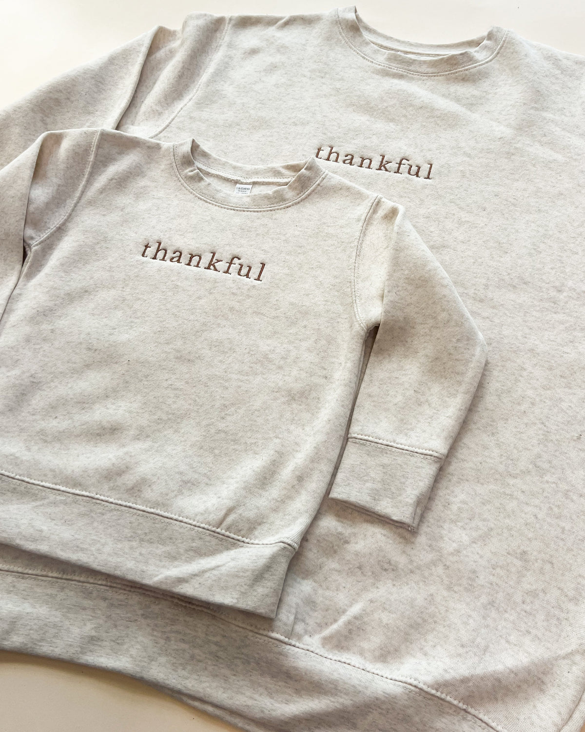 Thankful Embroidered Original Child Sweatshirt