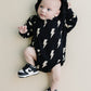 Hooded Bubble Romper  |  Black Bolts