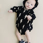 Hooded Bubble Romper  |  Black Bolts