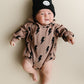 Hooded Bubble Romper  | Mocha Bolts