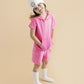 Terry Cargo Shorts Set | Pink