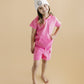 Terry Cargo Shorts Set | Pink