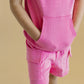 Terry Cargo Shorts Set | Pink