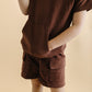 Terry Cargo Shorts Set | Chocolate