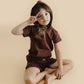 Terry Cargo Shorts Set | Chocolate