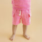 Terry Cargo Shorts Set | Pink