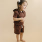 Terry Cargo Shorts Set | Chocolate