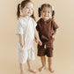 Terry Cargo Shorts Set | Chocolate