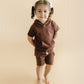 Terry Cargo Shorts Set | Chocolate