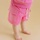 Terry Cargo Shorts Set | Pink