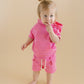 Terry Cargo Shorts Set | Pink
