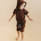 Terry Cargo Shorts Set | Chocolate