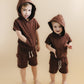 Terry Cargo Shorts Set | Chocolate