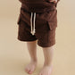 Terry Cargo Shorts Set | Chocolate