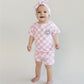 Checkered Shorts Set | Pink