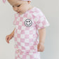 Checkered Shorts Set | Pink