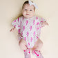 Short Sleeve Bubble Romper | Pink Bolts