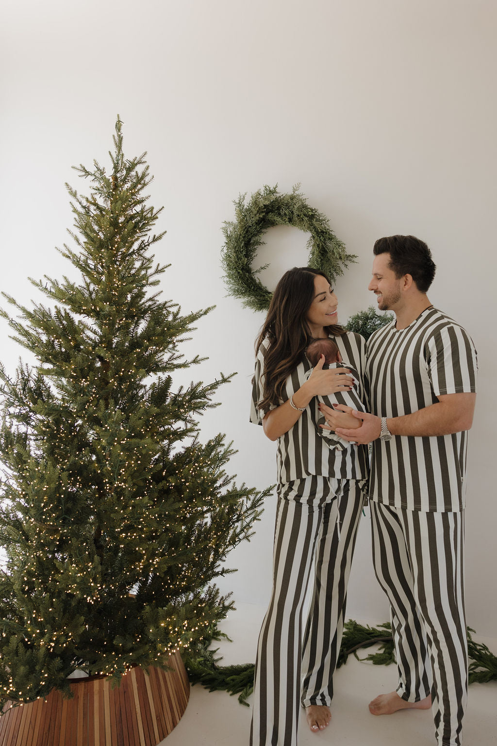 Men's Short Sleeve Bamboo Pajamas | Fireside Stripe
