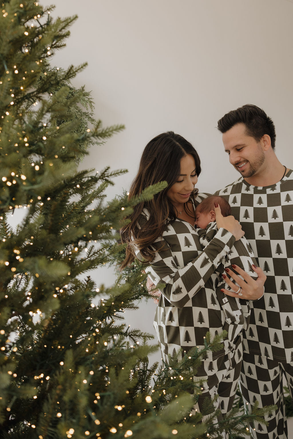 Women's Bamboo Pajamas | Christmas Tree Checkerboard