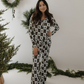Bamboo Two Piece Pajamas | Christmas Tree Checkerboard
