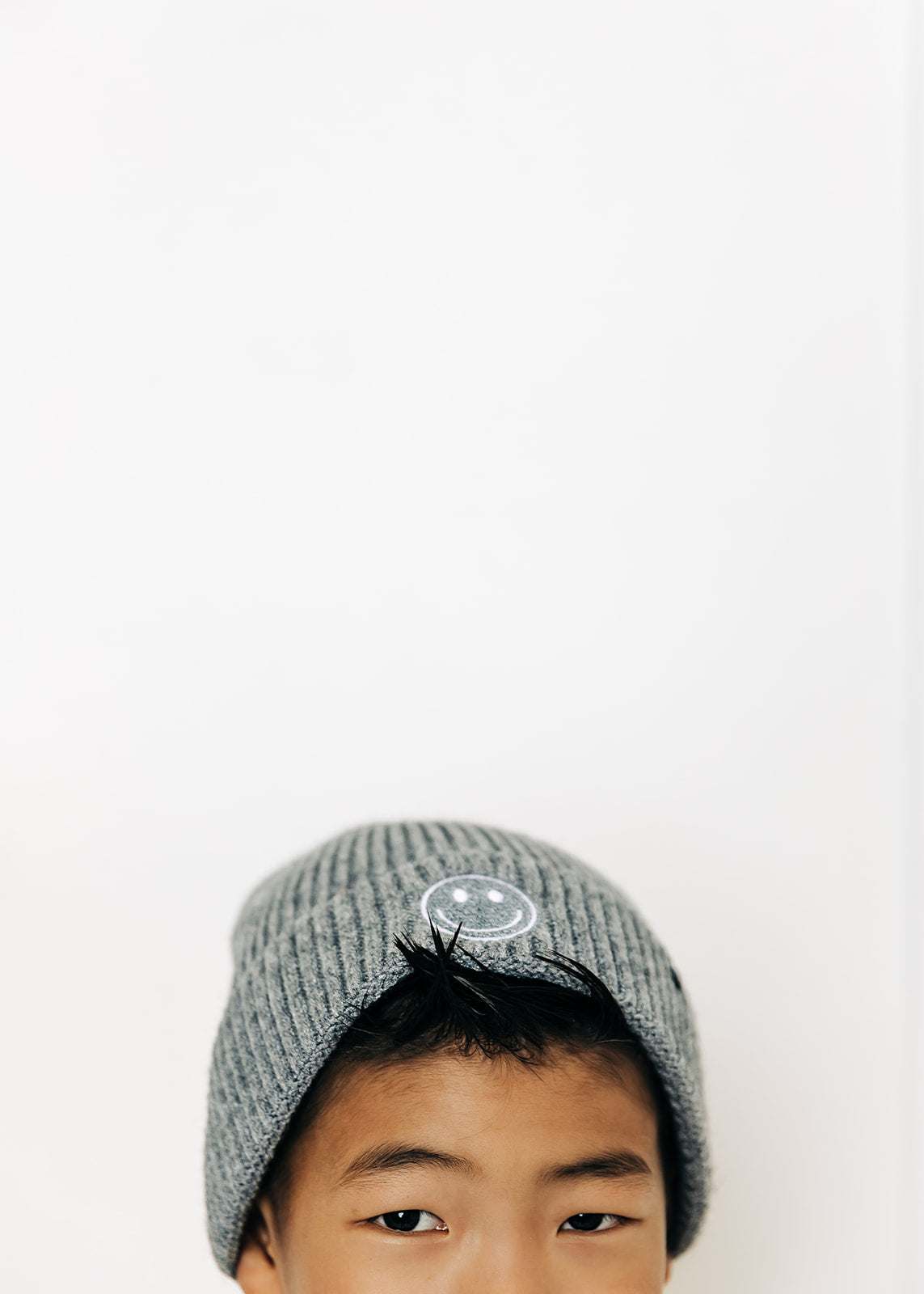 Heather Grey Smiley Beanie