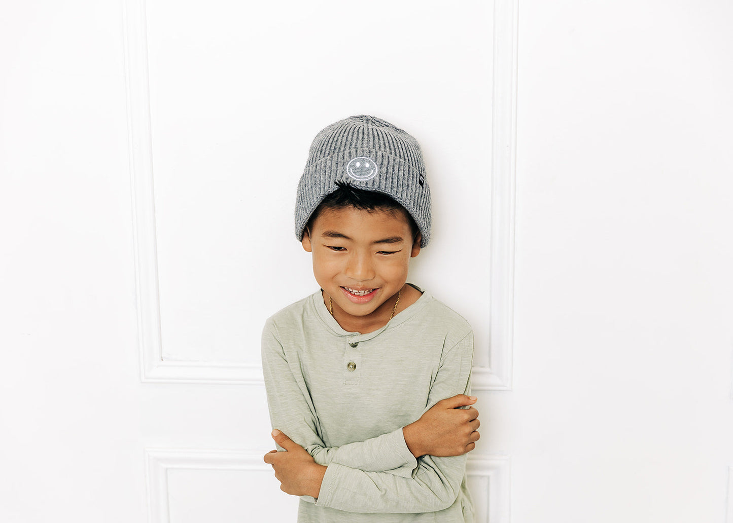 Heather Grey Smiley Beanie