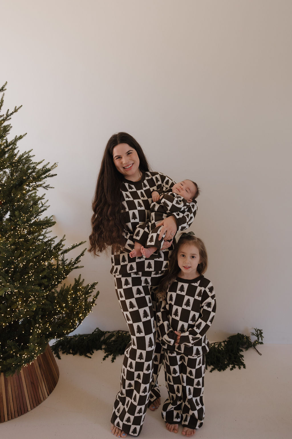 Knit Pant Set | Christmas Tree Checkerboard