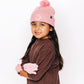 Pink Smiley Pom Pom Hat