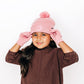 Pink Smiley Pom Pom Hat