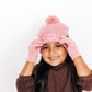 Pink Smiley Pom Pom Hat