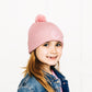 Pink Smiley Pom Pom Hat