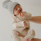 Bamboo Zip Pajamas | Ribbed Cream