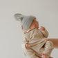 Bamboo Zip Pajamas | Ribbed Cream