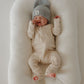 Bamboo Zip Pajamas | Ribbed Cream