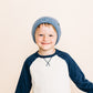 Stormy Blue Smiley Beanie