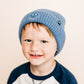 Stormy Blue Smiley Beanie