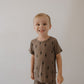 Bamboo Short Set | Brown & Black Lightning Bolt