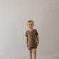 Bamboo Short Set | Brown & Black Lightning Bolt