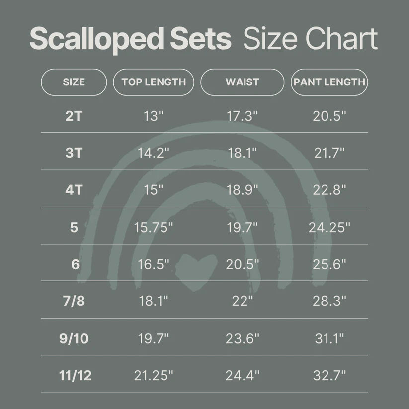 Custom Embroidered Monochromatic Scalloped Set - Christmas Red, Cream, Green or Brown