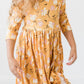 Dandelions in Fall 3/4 Sleeve Pocket Twirl Dress