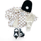 Cotton Shacket | Smiley Checkered Latte