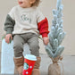 Custom Embroidered Christmas Colorblock Knit Sweater