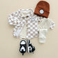 Cotton Shacket | Smiley Checkered Latte