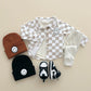 Cotton Shacket | Smiley Checkered Latte